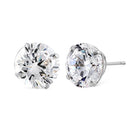 4.08 ct Solid 14K White Gold 8mm Round Cut Clear Lab Diamonds Earrings - Shryne Diamanti & Co.