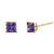 .78 ct Solid 14K Yellow Gold 4mm Princess Cut Amethyst Lab Diamonds Earrings - Shryne Diamanti & Co.