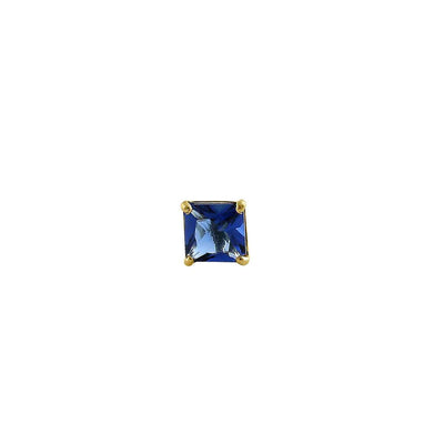 .78 ct Solid 14K Yellow Gold 4mm Princess Cut Blue Sapphire Lab Diamonds Earrings - Shryne Diamanti & Co.