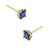 .78 ct Solid 14K Yellow Gold 4mm Princess Cut Blue Sapphire Lab Diamonds Earrings - Shryne Diamanti & Co.