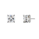 1.42 ct Solid 14K White Gold 5mm Princess Cut Clear Lab Diamonds Earrings - Shryne Diamanti & Co.