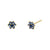 Solid 14K Yellow Gold Dainty Flower Blue Sapphire Lab Diamonds Earrings - Shryne Diamanti & Co.