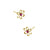 .06 ct Solid 14K Yellow Gold Retro Flower Ruby Lab Diamonds Earrings - Shryne Diamanti & Co.