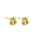 Solid 14K Yellow Gold Double Love Knot Earrings - Shryne Diamanti & Co.