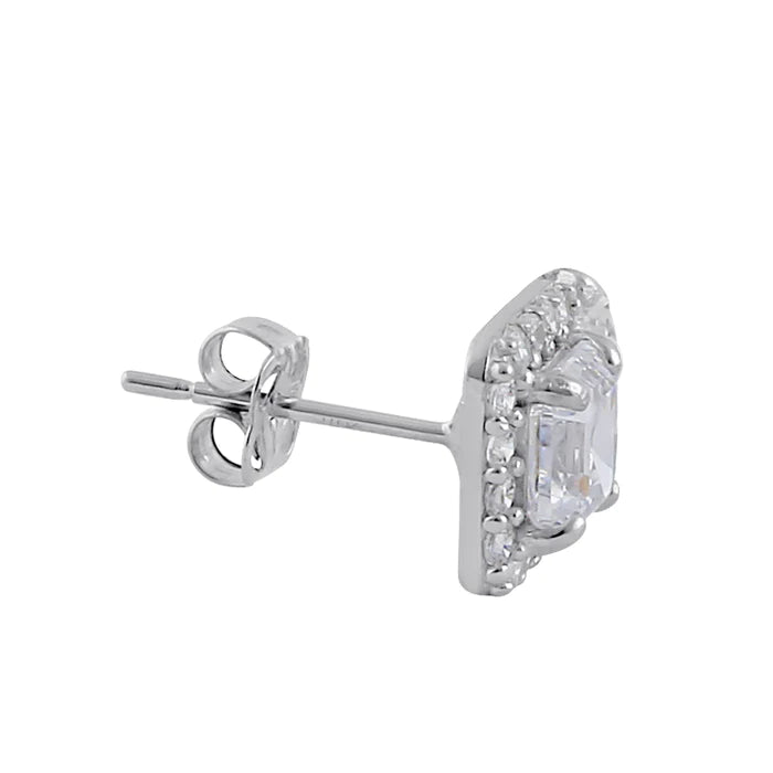 1.42 ct Solid 14K White Gold Asscher Lab Diamonds Earrings - Shryne Diamanti & Co.