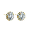 2.06 ct Solid 14K Yellow Gold Elegant Halo Lab Diamonds Earrings