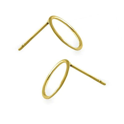 Solid 14K Yellow Gold Dainty Simple Circle Earrings - Shryne Diamanti & Co.