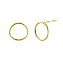 Solid 14K Yellow Gold Dainty Simple Circle Earrings - Shryne Diamanti & Co.