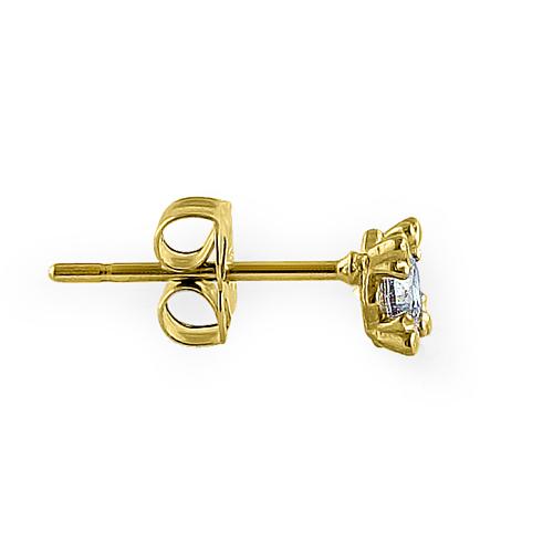 .34 ct Solid 14K Yellow Gold 3.5MM Round Lab Diamonds Earrings - Shryne Diamanti & Co.