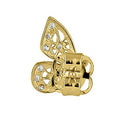 Solid 14K Yellow Gold Half Butterfly Clear Lab Diamonds Earrings - Shryne Diamanti & Co.