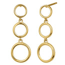 Solid 14K Yellow Gold Dangle Circle Earrings - Shryne Diamanti & Co.