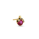 Solid 14K Yellow Gold Ladybug Ruby Lab Diamonds Earrings - Shryne Diamanti & Co.