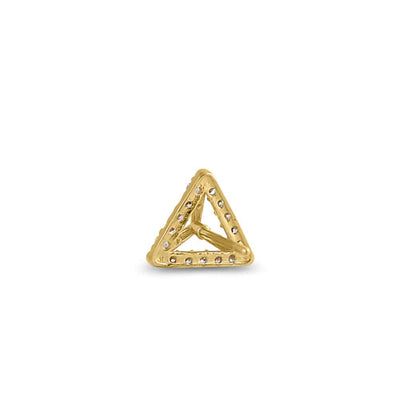 Solid 14K Yellow Gold Trendy Triangle Lab Diamonds Earrings - Shryne Diamanti & Co.