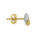 Solid 14K Yellow Gold & White Gold Mom & Baby Elephant Earrings - Shryne Diamanti & Co.