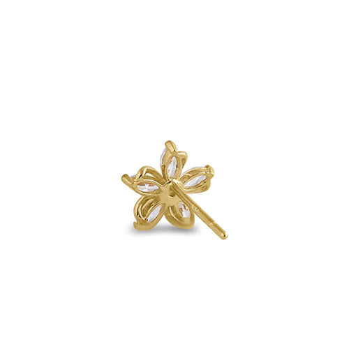 Solid 14K Yellow Gold Elegant Jasmine Lab Diamonds Earrings - Shryne Diamanti & Co.