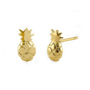 Solid 14K Yellow Gold Pineapple Earrings - Shryne Diamanti & Co.