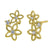 Solid 14K Yellow Gold Blooming Flowers Clear Round Lab Diamonds Earrings - Shryne Diamanti & Co.