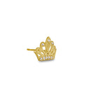 Solid 14K Yellow Gold Crown Lab Diamonds Earrings - Shryne Diamanti & Co.
