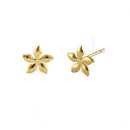 Solid 14K Yellow Gold Pinwheel Flower Earrings - Shryne Diamanti & Co.