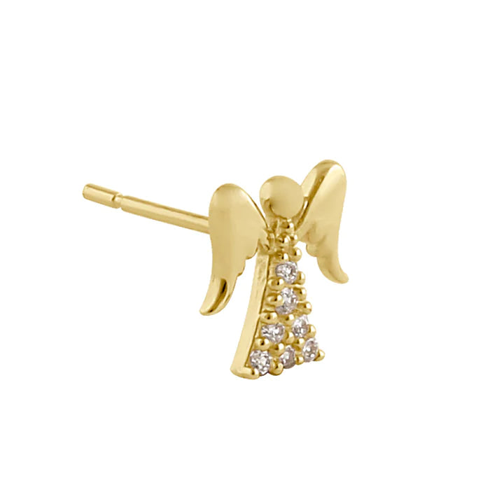 Solid 14K Gold Angel Lab Diamonds Earrings - Shryne Diamanti & Co.