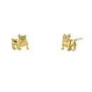Solid 14K Yellow Gold Bull Dog Earrings - Shryne Diamanti & Co.