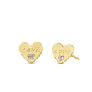 Solid 14K Gold Love Heart Lab Diamonds Earrings - Shryne Diamanti & Co.