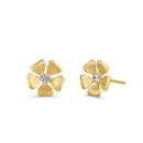 Solid 14K Gold Plumeria Flower Lab Diamonds Earrings - Shryne Diamanti & Co.