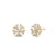 Solid 14K Gold Triangular Flower Lab Diamonds Earrings - Shryne Diamanti & Co.