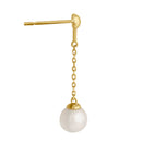 Solid 14K Gold Dangling Pearl Earrings - Shryne Diamanti & Co.