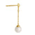 Solid 14K Gold Dangling Pearl Earrings - Shryne Diamanti & Co.