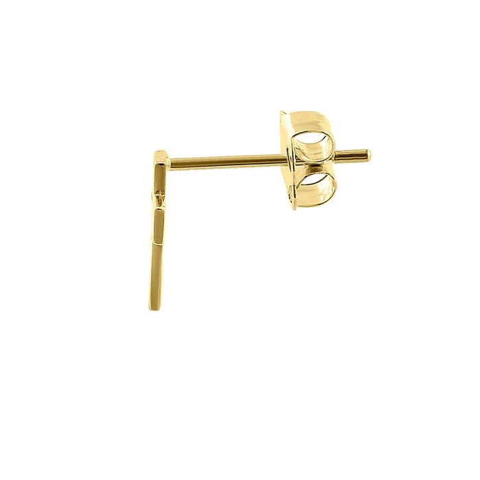 Solid 14K Yellow Gold Cross Outline Earrings - Shryne Diamanti & Co.