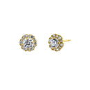 .5 ct Solid 14K Yellow Gold Halo Round Lab Diamonds Earrings - Shryne Diamanti & Co.