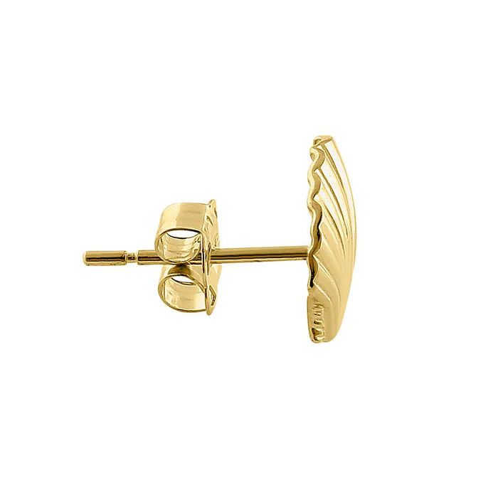 Solid 14K Yellow Gold Clam Earrings - Shryne Diamanti & Co.