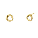 Solid 14K Yellow Gold Circular Twist Earrings - Shryne Diamanti & Co.