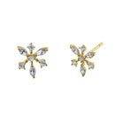 Solid 14K Yellow Gold Dawn Star Lab Diamonds Earrings - Shryne Diamanti & Co.