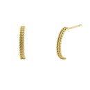 Solid 14K Yellow Gold Half Loop Beaded Earrings - Shryne Diamanti & Co.