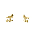 Solid 14K Yellow Gold Morning Bird Earrings - Shryne Diamanti & Co.