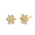 Solid 14K Gold Snowflake with Clear Lab Diamonds Earrings - Shryne Diamanti & Co.