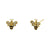 Solid 14K Yellow Gold Honey Bee Black Lab Diamonds Earrings - Shryne Diamanti & Co.