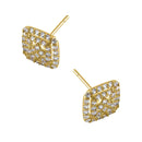 Solid 14K Yellow Gold Hedge Maze Lab Diamonds Earrings - Shryne Diamanti & Co.