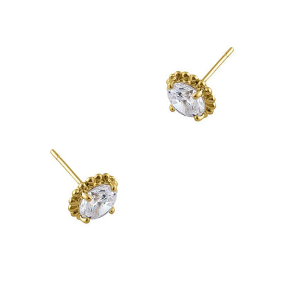 2.56 ct Solid 14K Yellow Gold Victorian Style Round Lab Diamonds Stud Earrings - Shryne Diamanti & Co.