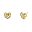 Solid 14K Yellow Gold Valiant Heart Lab Diamonds Earrings - Shryne Diamanti & Co.