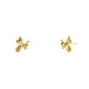 Solid 14K Yellow Gold Bee Earrings - Shryne Diamanti & Co.