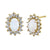 Solid 14K Yellow Gold Oval White Opal Halo Clear Round Lab Diamonds Earrings - Shryne Diamanti & Co.