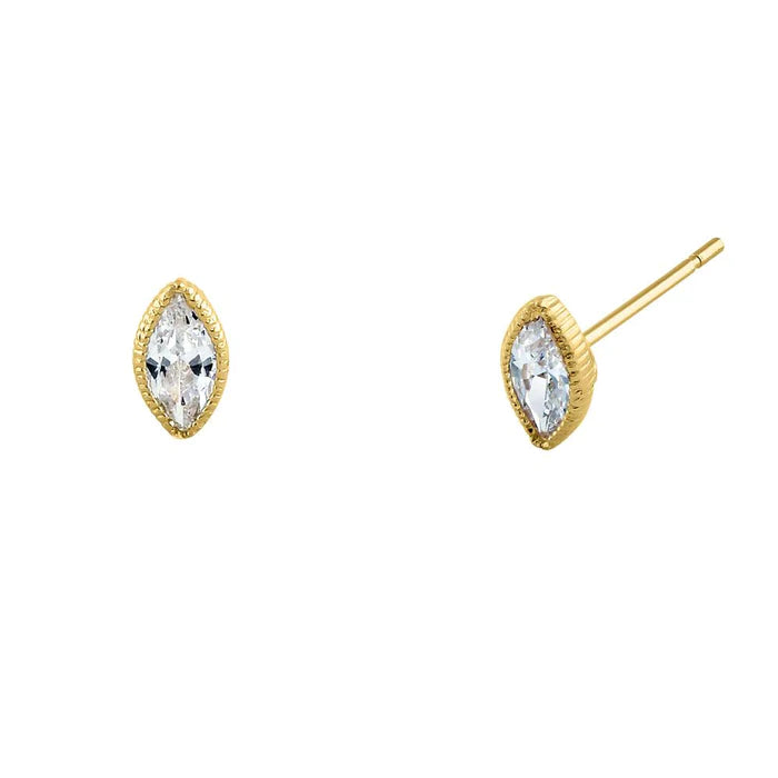 .5 ct Solid 14K Yellow Gold Marquise Lab Diamonds Stud Earrings - Shryne Diamanti & Co.