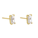 Solid 14K Yellow Gold 6 x 3mm Baguette Lab Diamonds Earrings - Shryne Diamanti & Co.