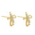 Solid 14K Yellow Gold Twisted Cross Lab Diamonds Earrings - Shryne Diamanti & Co.