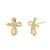 Solid 14K Yellow Gold Twisted Cross Lab Diamonds Earrings - Shryne Diamanti & Co.