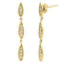 Solid 14K Yellow Gold Elegant Drop Dangle Lab Diamonds Earrings - Shryne Diamanti & Co.