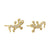 Solid 14K Yellow Gold Dainty Lizard Lab Diamonds Earrings - Shryne Diamanti & Co.